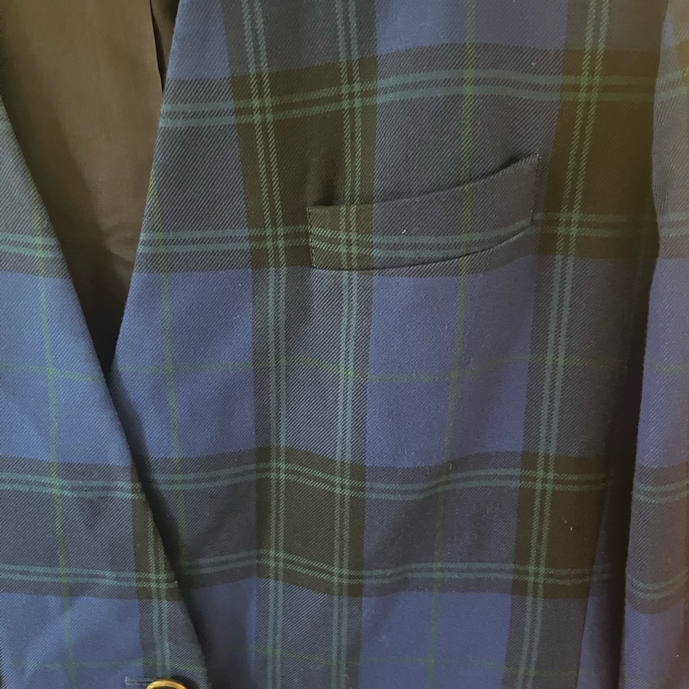 Vintage 80s 90s Worthington Blue and Green Plaid Tartan Oversized Size 14 - Picture 4 of 9